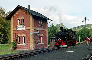 Dampflok am Bahnhof Steinbach